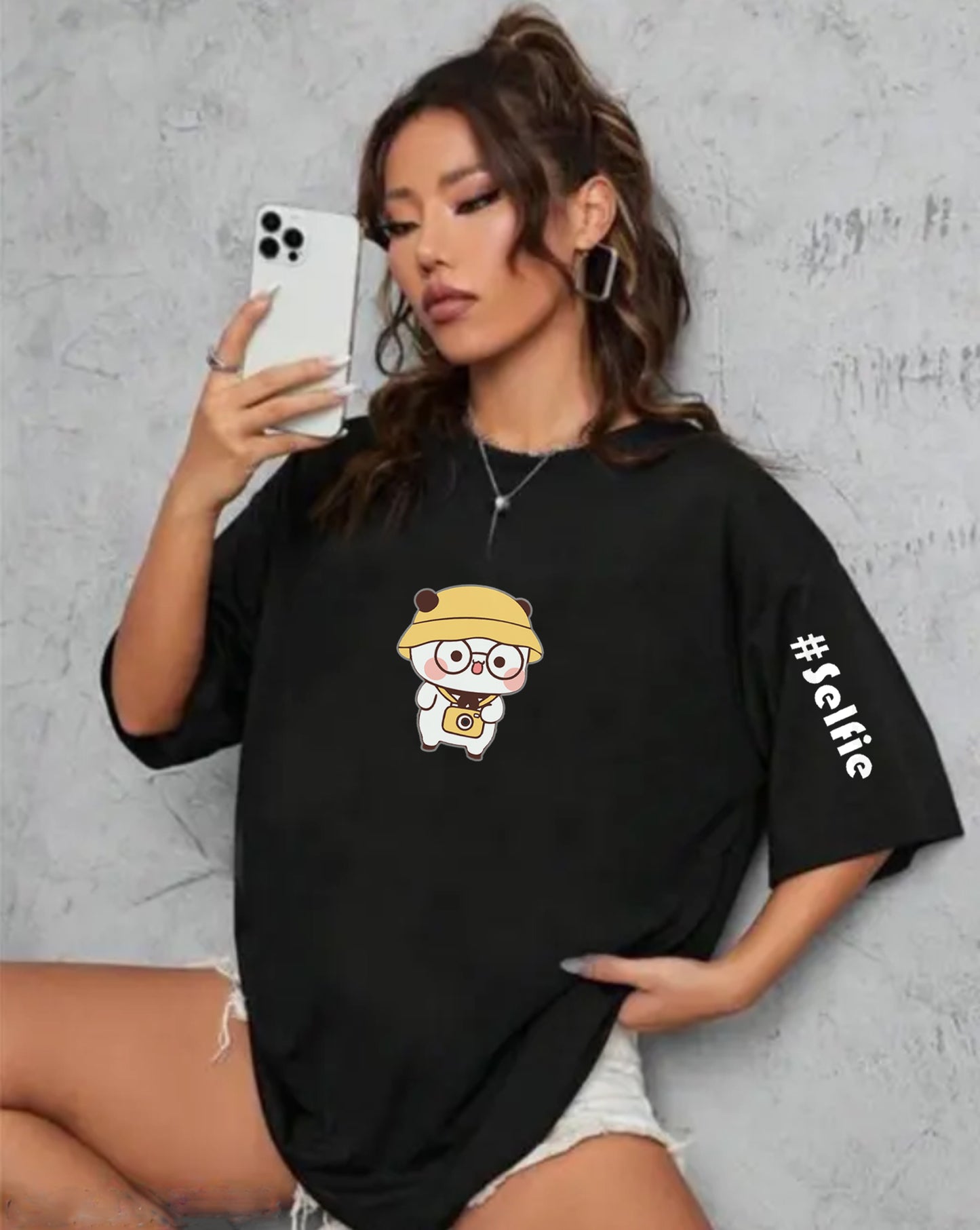 Printed Oversized Cotton T-Shirt for Women
