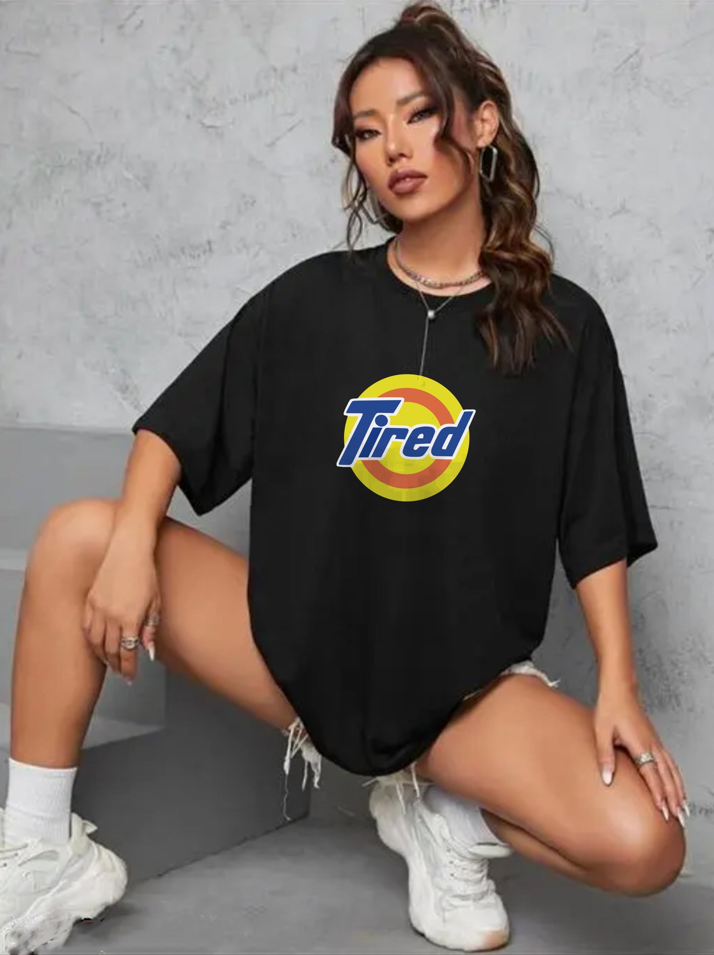 Printed Oversized Cotton T-Shirt for Women